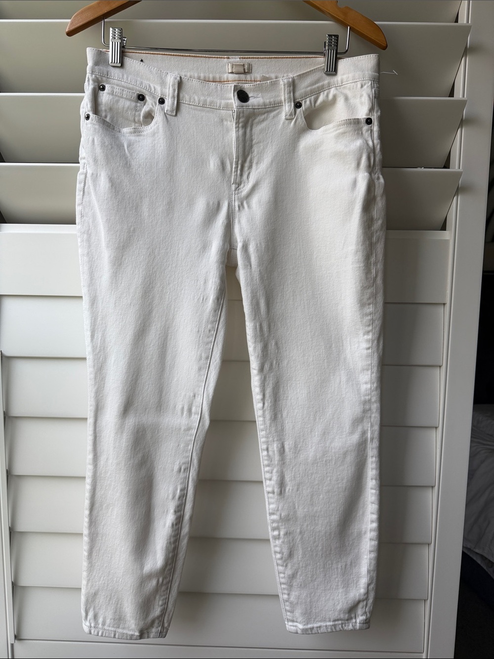 J. Crew Stretch Jeans White Ankle Crop | sz 29